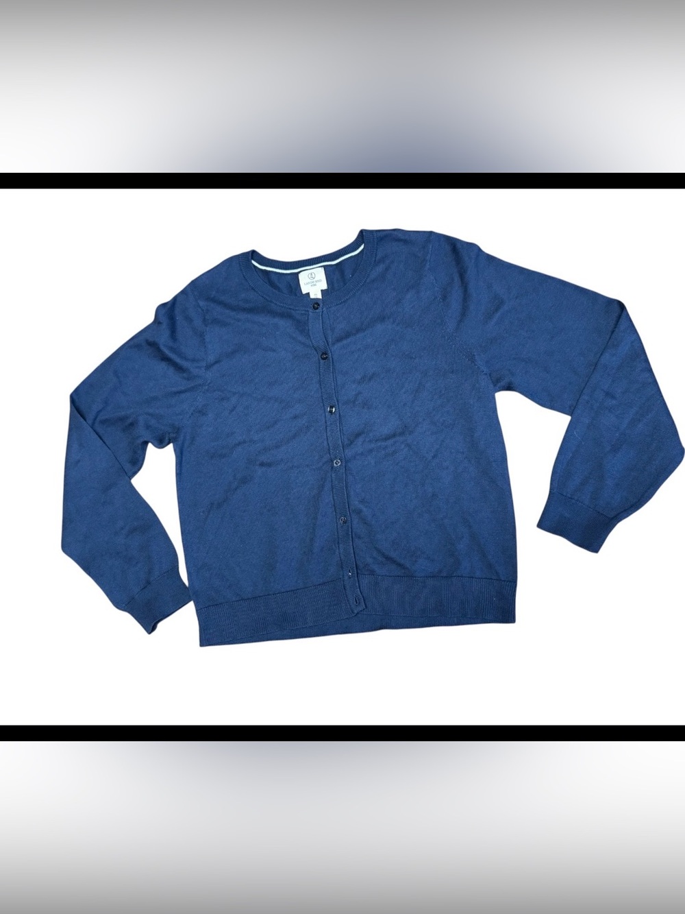 EUC Girls Lands' End School Uniform Cardigan Sweater SZ XL Navy